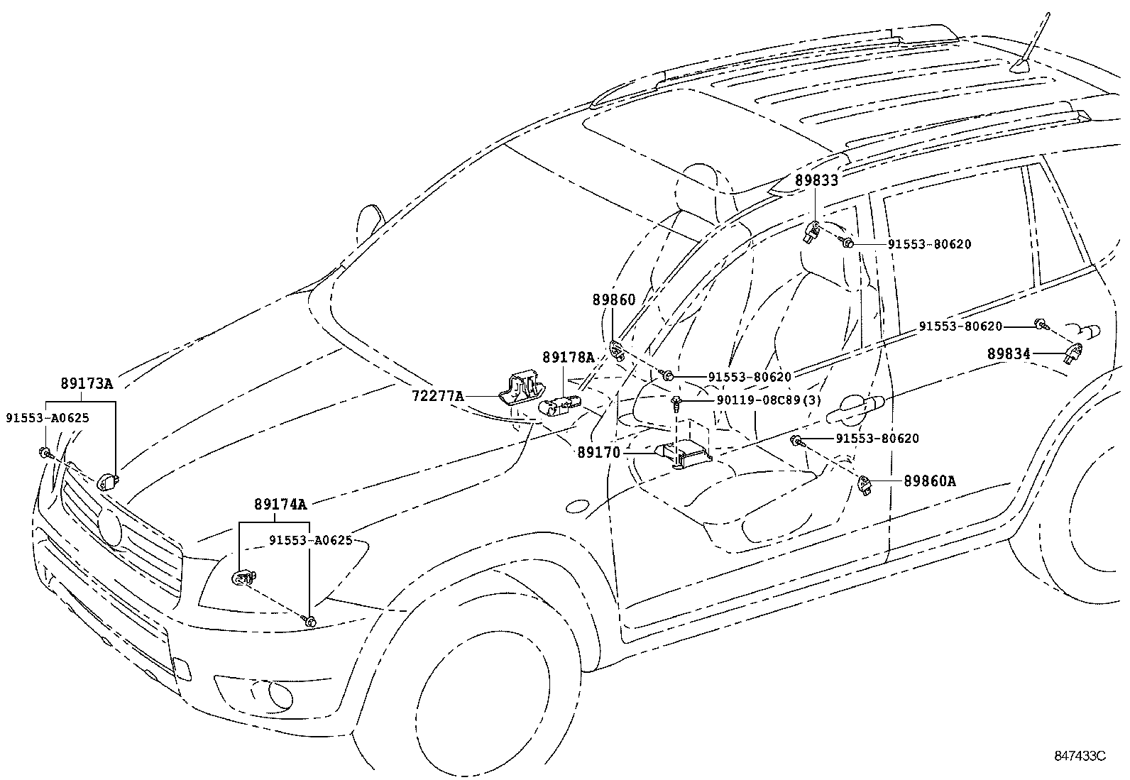 89170-42300 SENSOR ASSY, AIR BAG product image