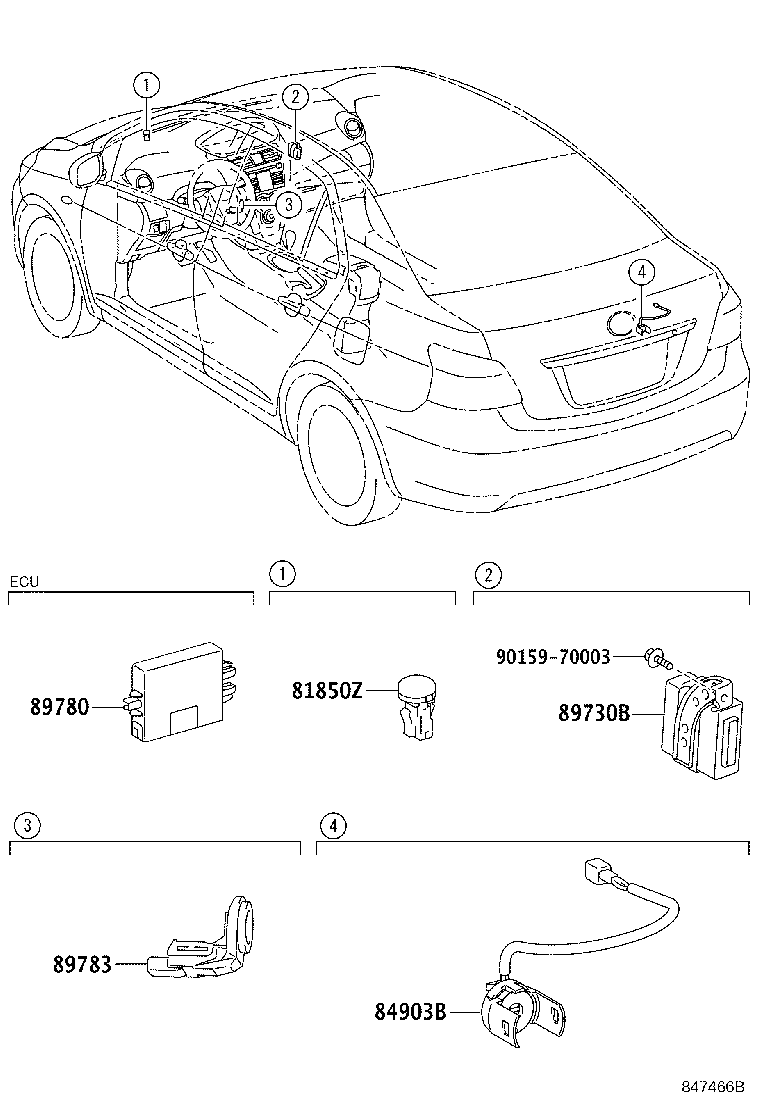 Toyota 84903-52020 SWITCH SUB-ASSY, DOOR UNLOCK