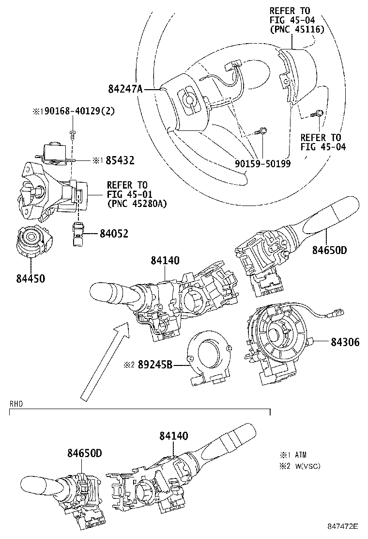 84330-52040 SWITCH ASSY, HAZARD WARNING SIGNAL product image
