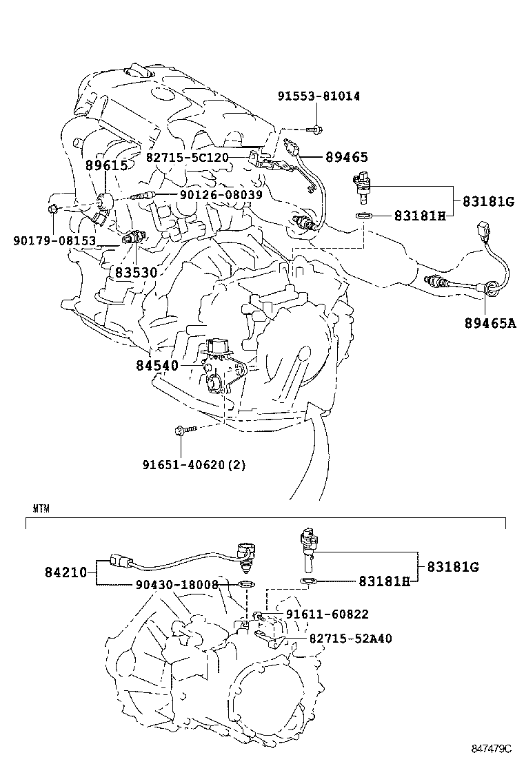 84330-52040 SWITCH ASSY, HAZARD WARNING SIGNAL product image
