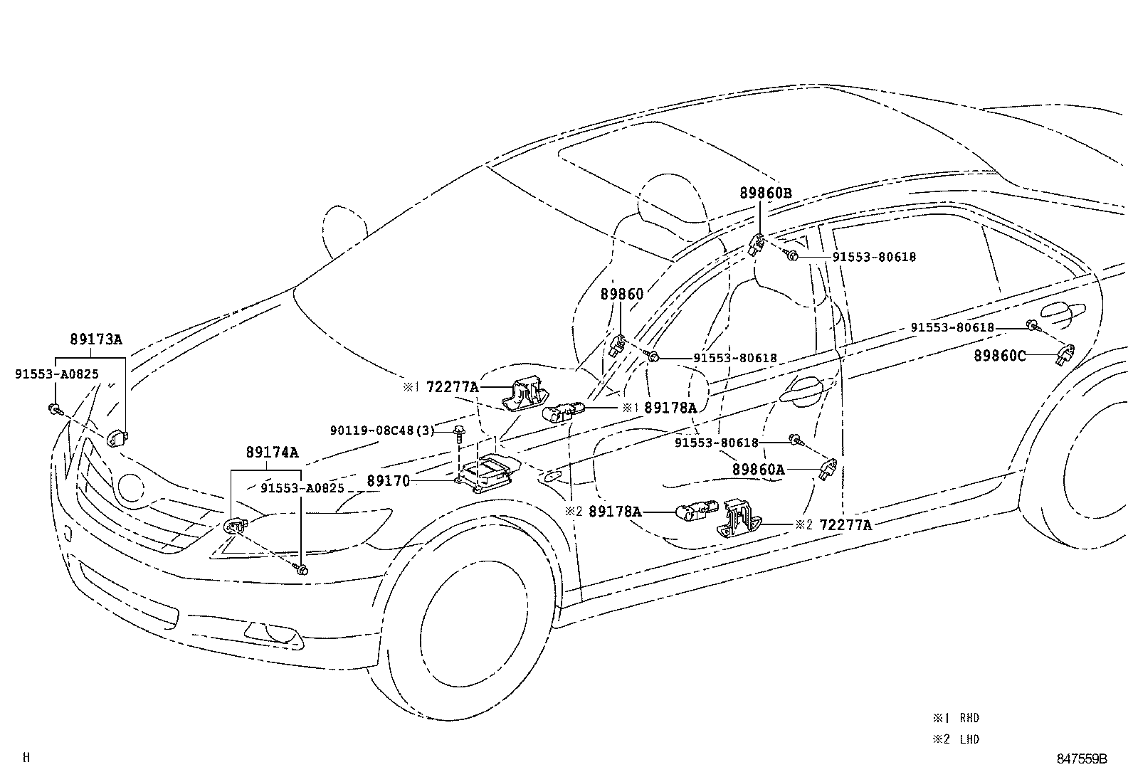 89173-39365 SENSOR, AIR BAG, FRONT RH product image