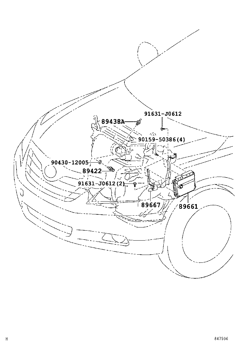 89667-33170 BRACKET, ENGINE CONTROL COMPUTER product image