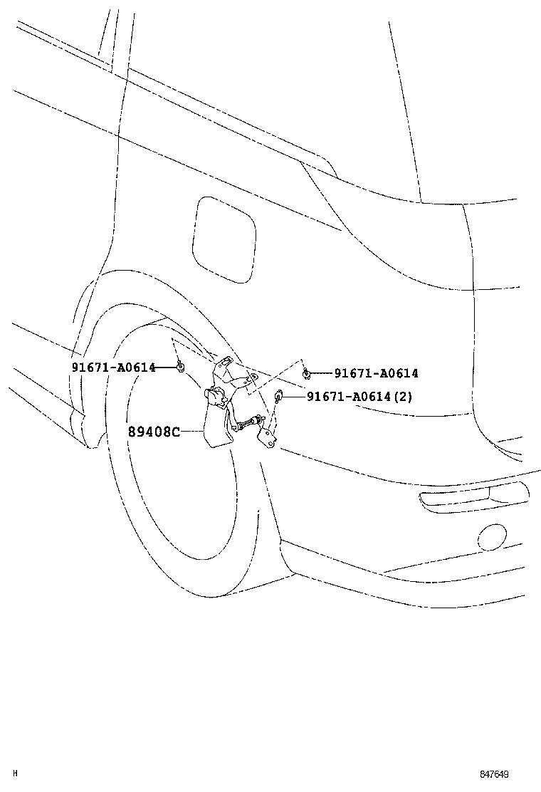 89408-28010 SENSOR SUB-ASSY, HEIGHT CONTROL, REAR LH product image