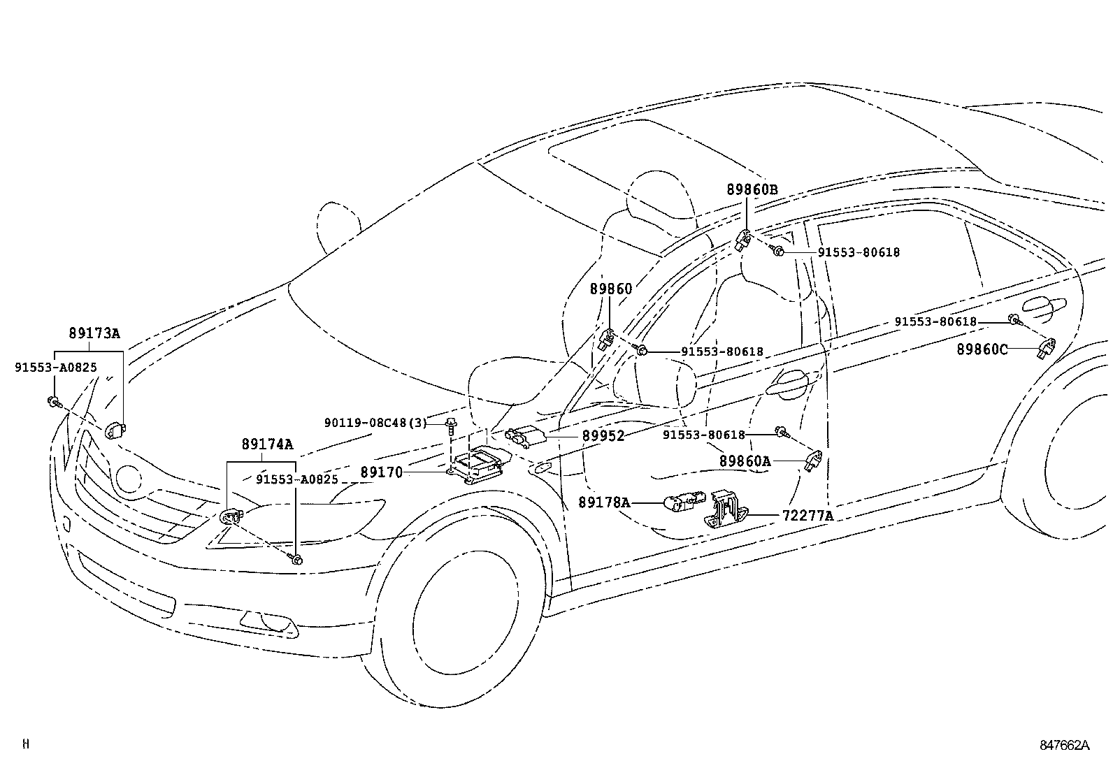 89170-33491 SENSOR ASSY, AIR BAG product image