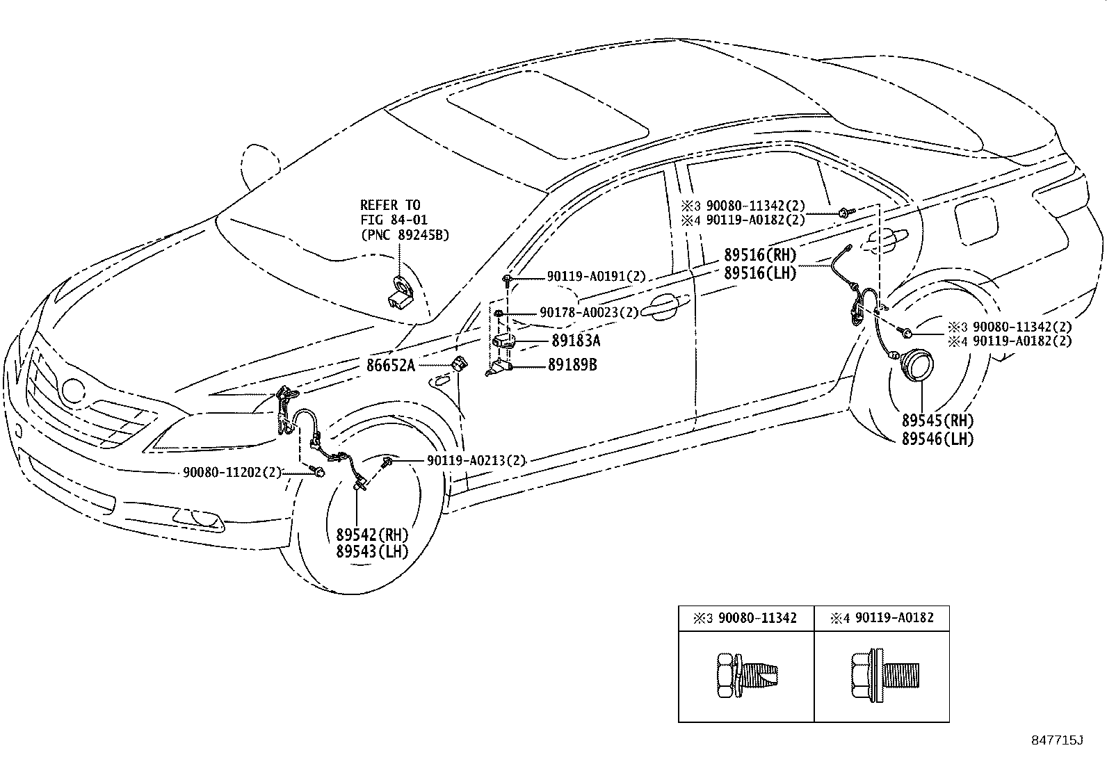 Toyota 89543-07030 SENSOR, SPEED, FRONT LH