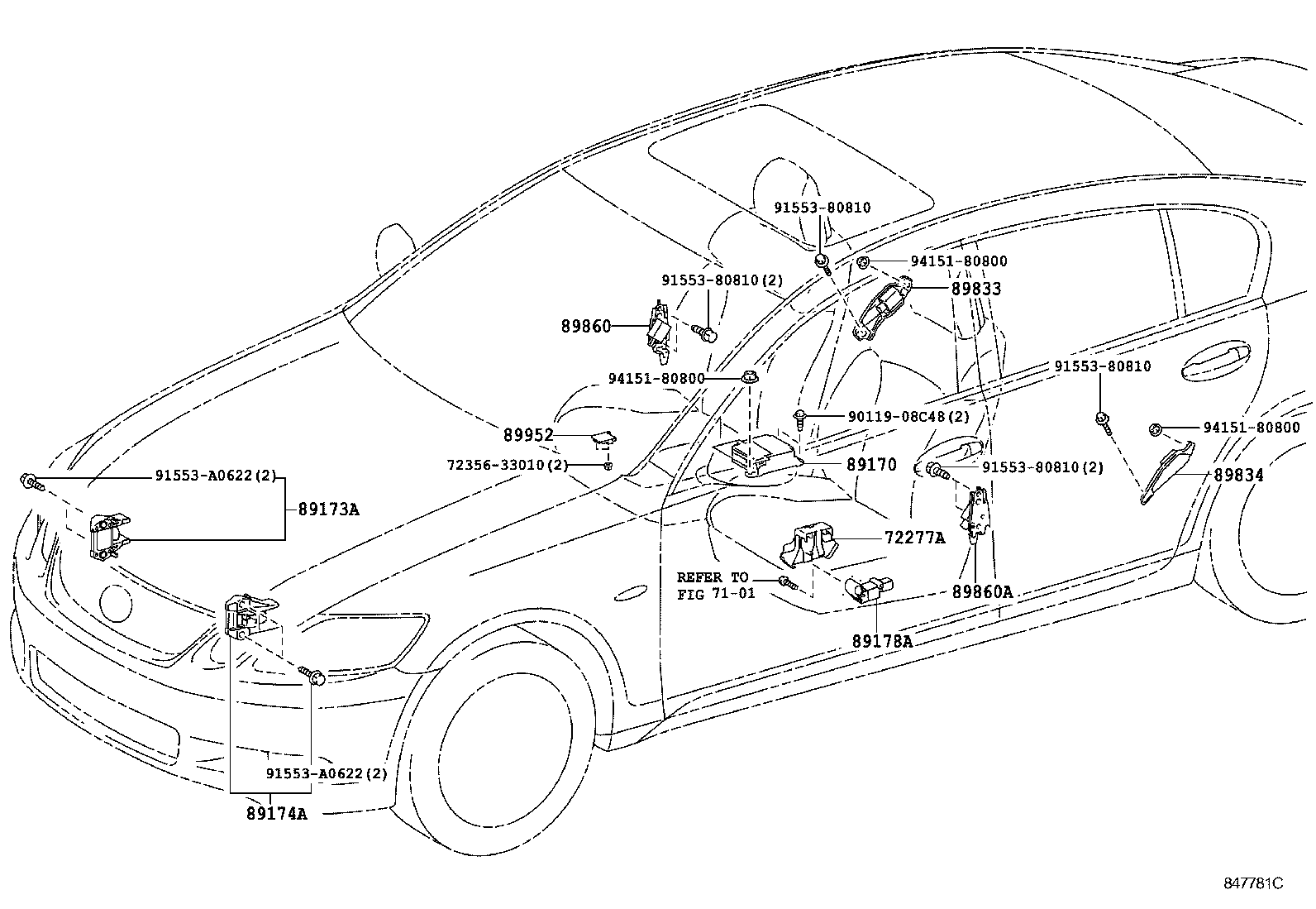 89170-30810 SENSOR ASSY, AIR BAG product image