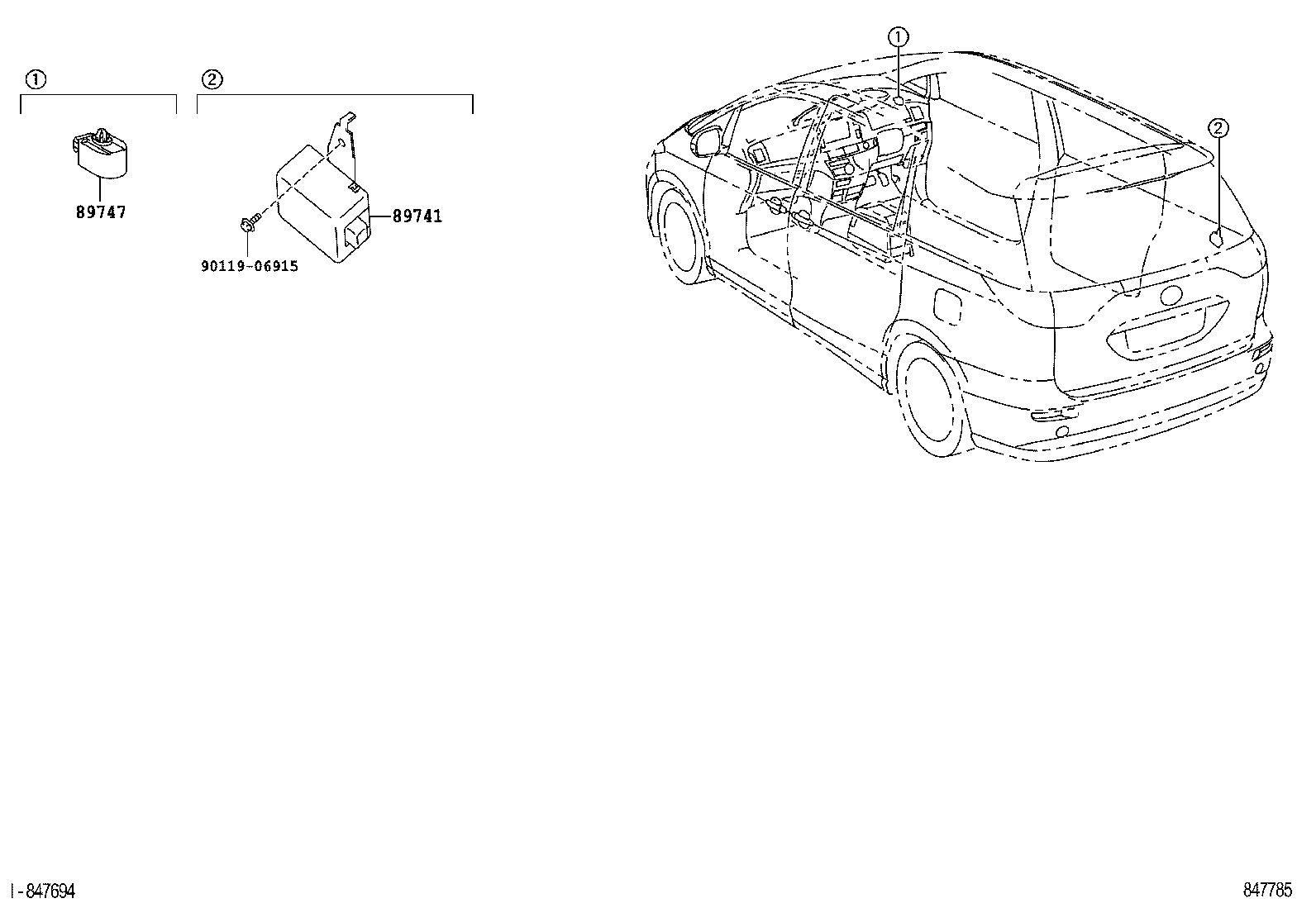 89741-28252 RECEIVER, DOOR CONTROL product image