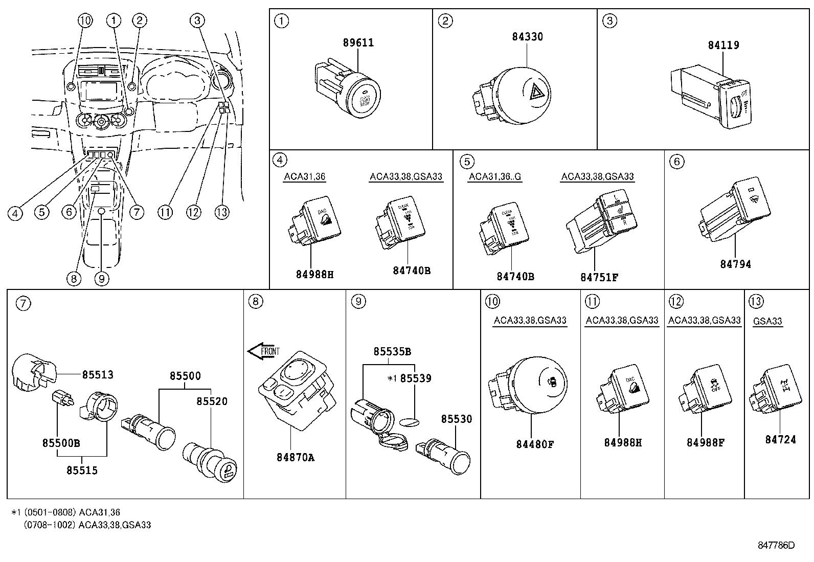 84040-42010 MASTER SWITCH ASSY,MULTIPLEX NETWORK product image