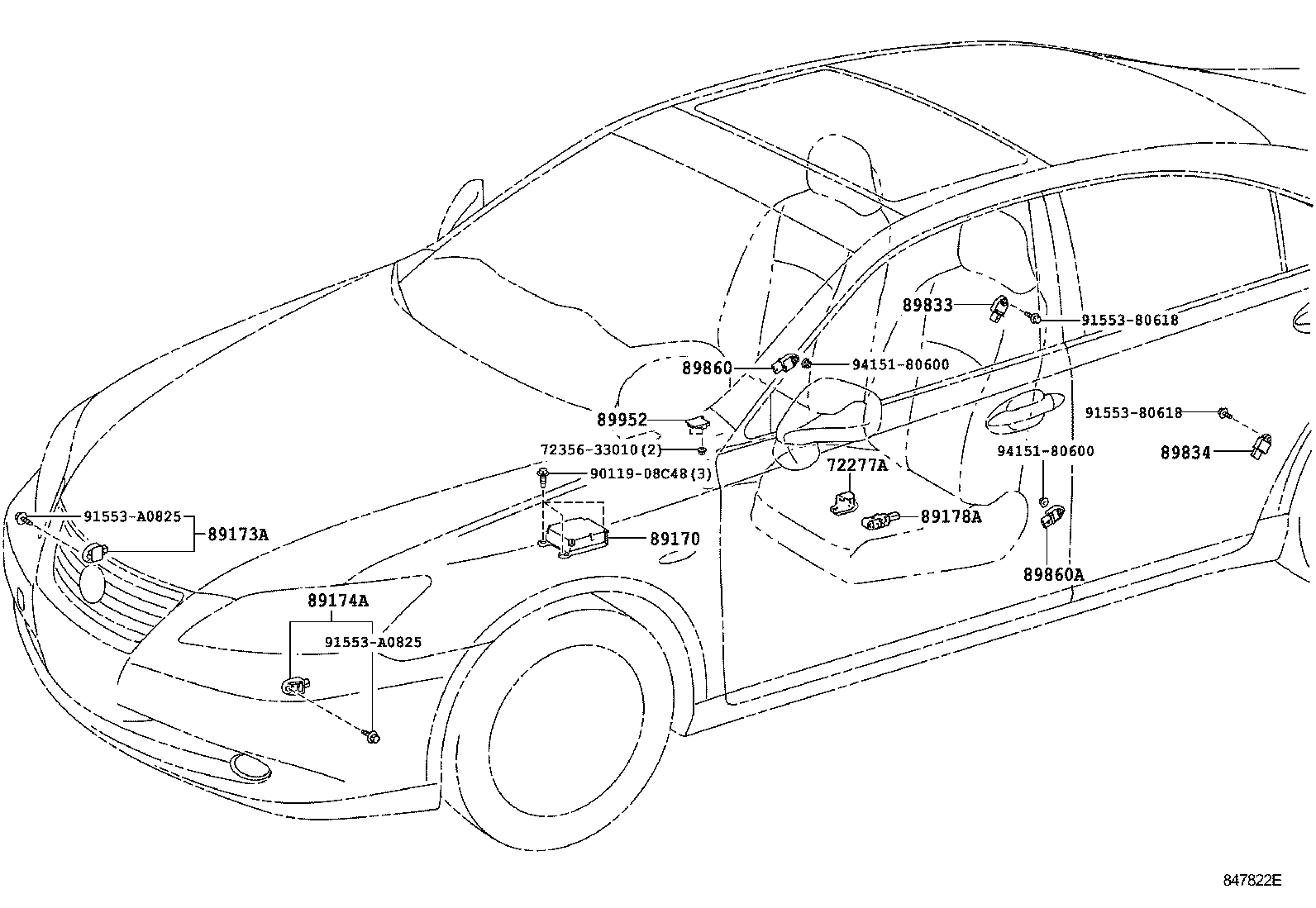 89170-33530 SENSOR ASSY, AIR BAG product image