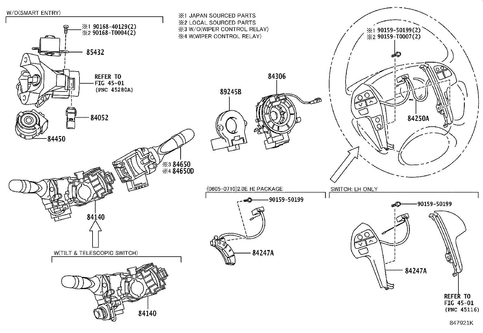 84140-06280 SWITCH ASSY, HEADLAMP DIMMER product image
