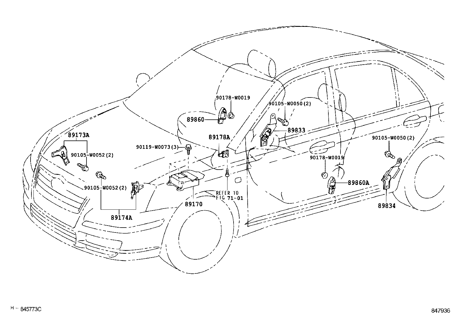 89170-05140 SENSOR ASSY, AIR BAG product image