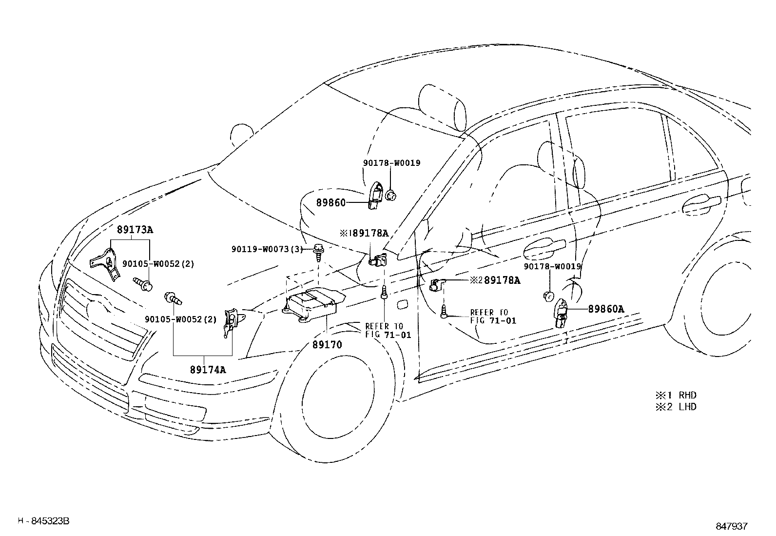 89170-05200 SENSOR ASSY, AIR BAG product image