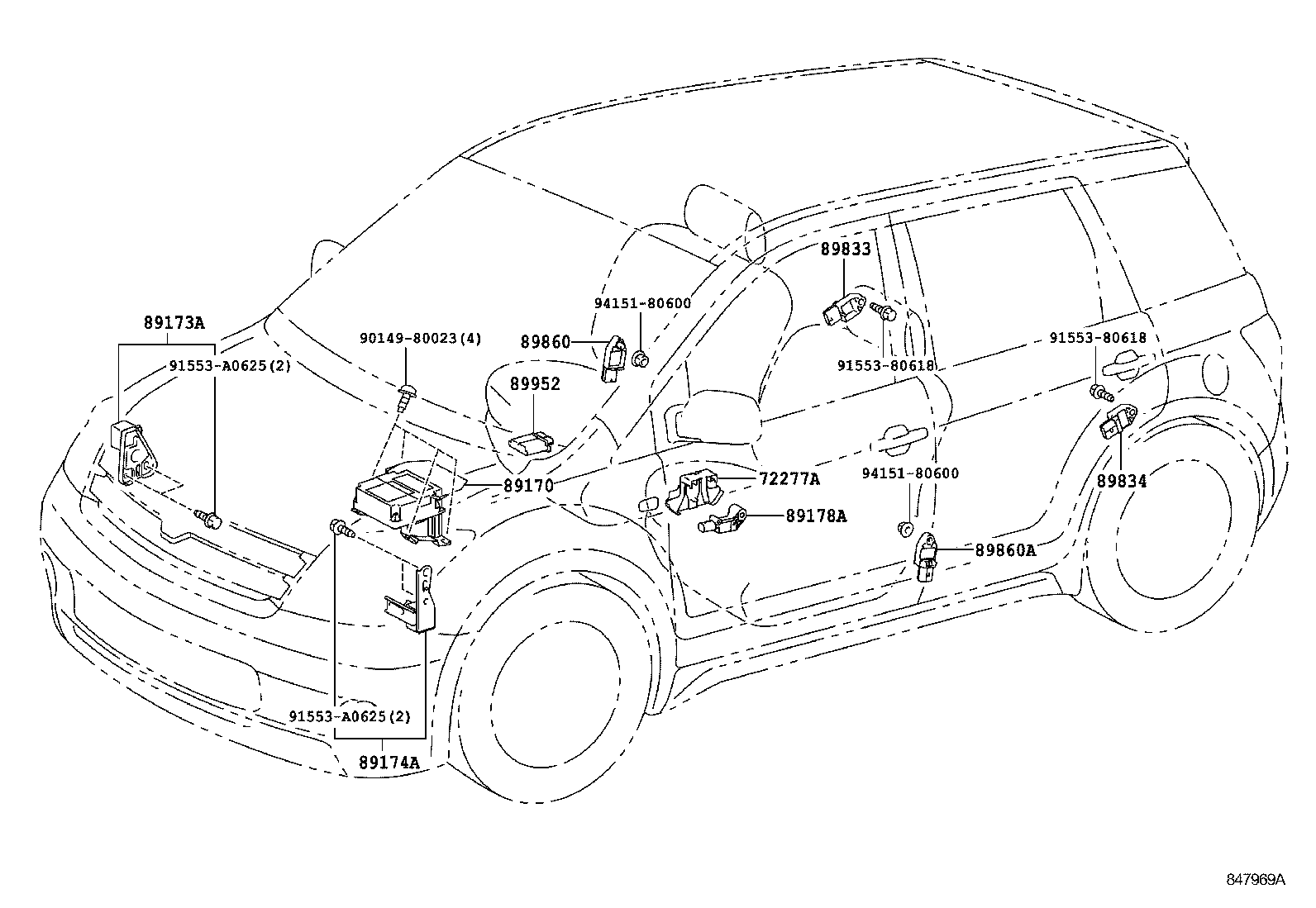 89170-52B00 SENSOR ASSY, AIR BAG product image