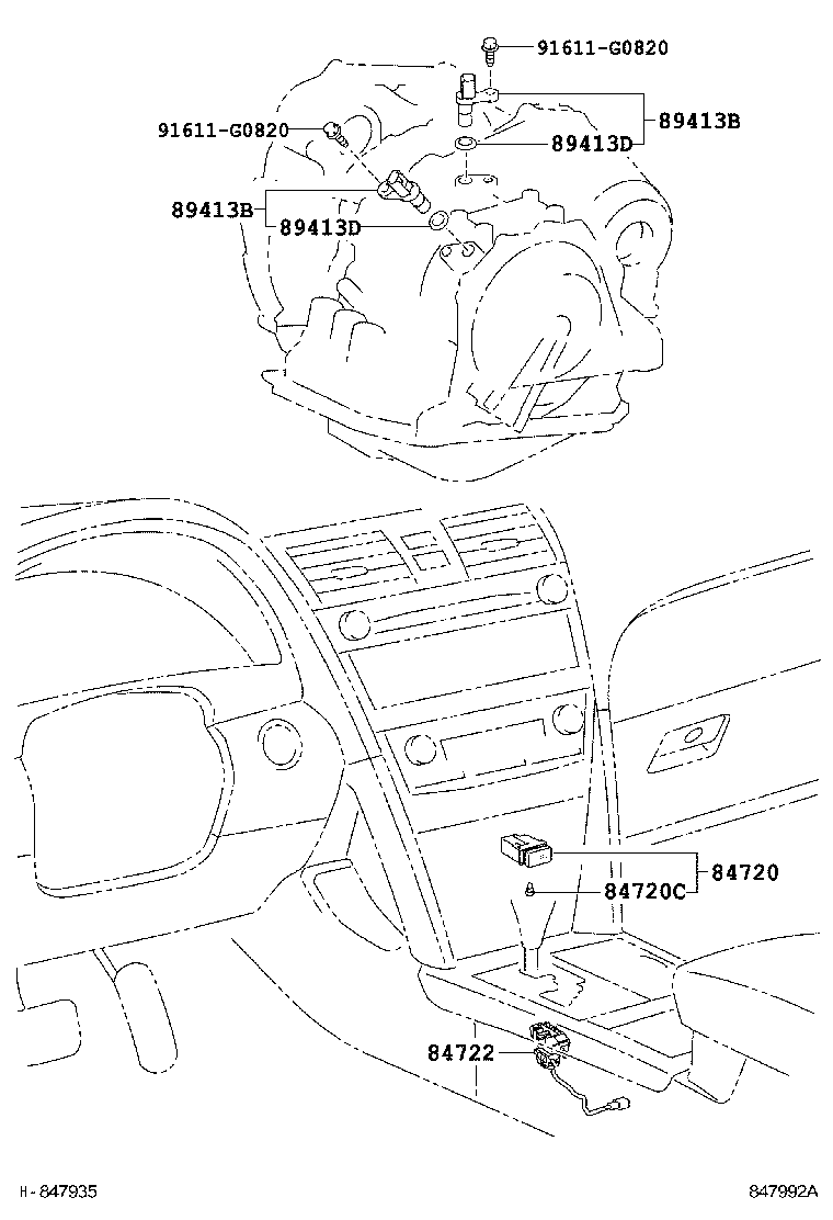 84722-06070 SWITCH, TRANSMISSION CONTROL product image