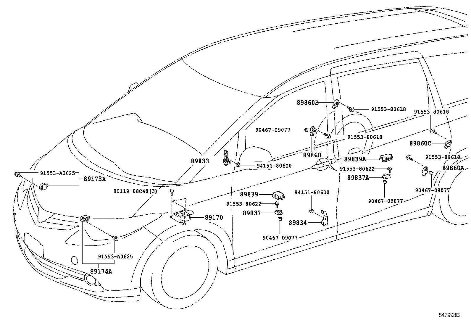 89170-28300 SENSOR ASSY, AIR BAG product image