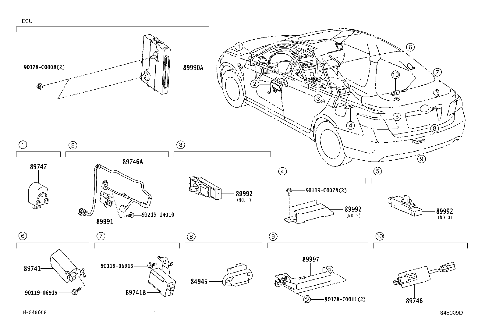 89740-06010 RECEIVER, DOOR CONTROL product image