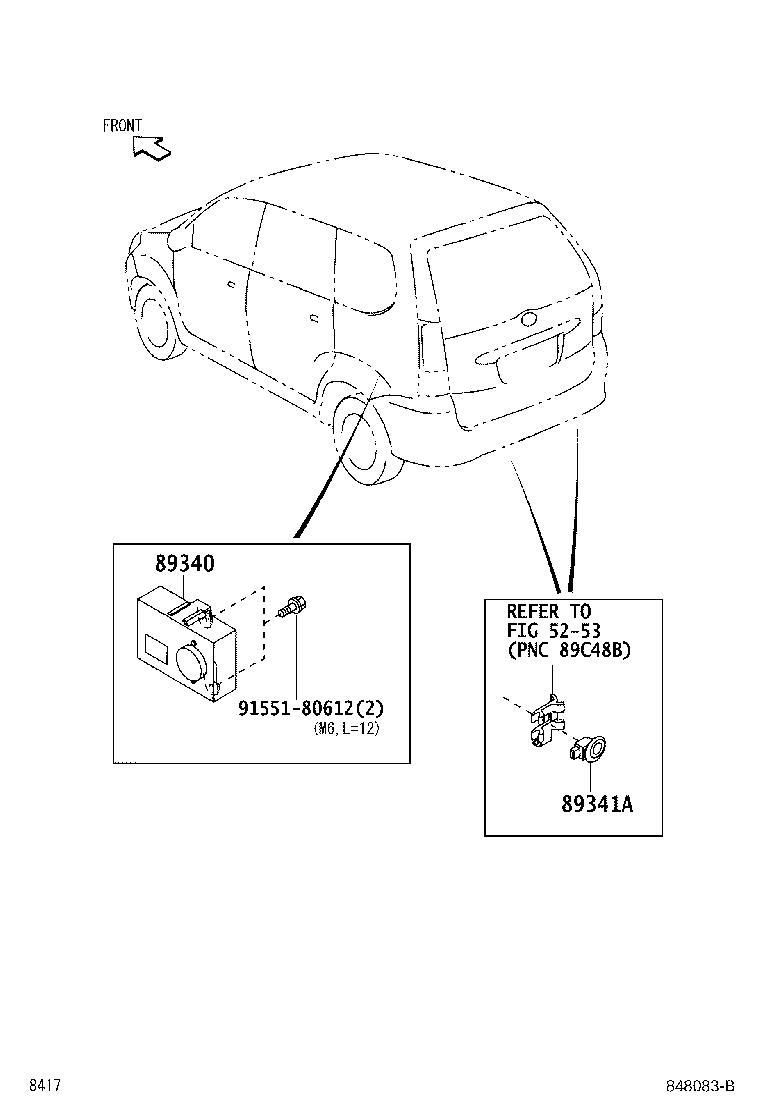 Toyota 89341-BZ090 SENSOR, ULTRASONIC, NO.1
