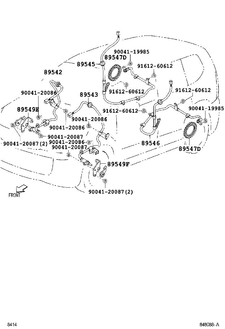 Toyota 89543-B0010 SENSOR, SPEED, FRONT LH