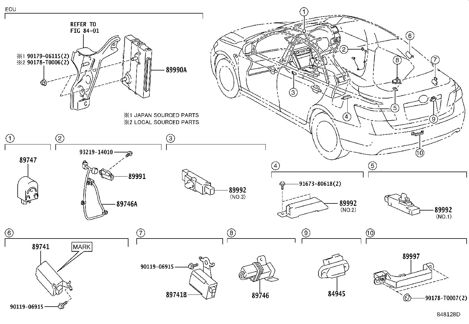 89741-33480 RECEIVER, DOOR CONTROL product image