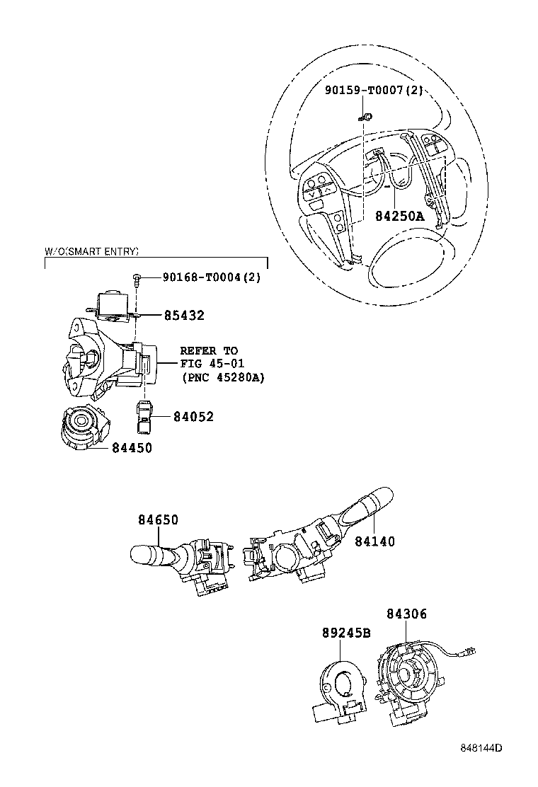 84140-06280 SWITCH ASSY, HEADLAMP DIMMER product image