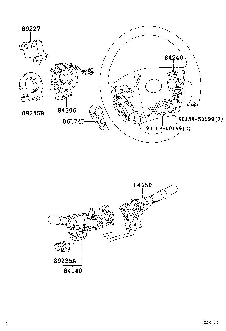 84140-50180 SWITCH ASSY, HEADLAMP DIMMER product image