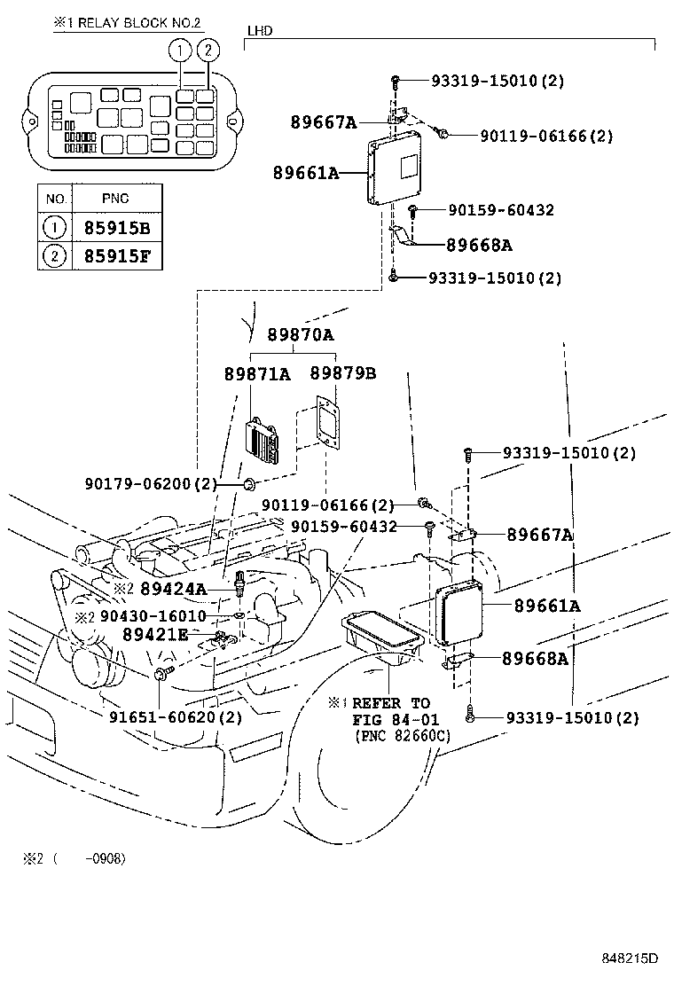 89668-36080 BRACKET, ENGINE CONTROL COMPUTER, NO.2 product image