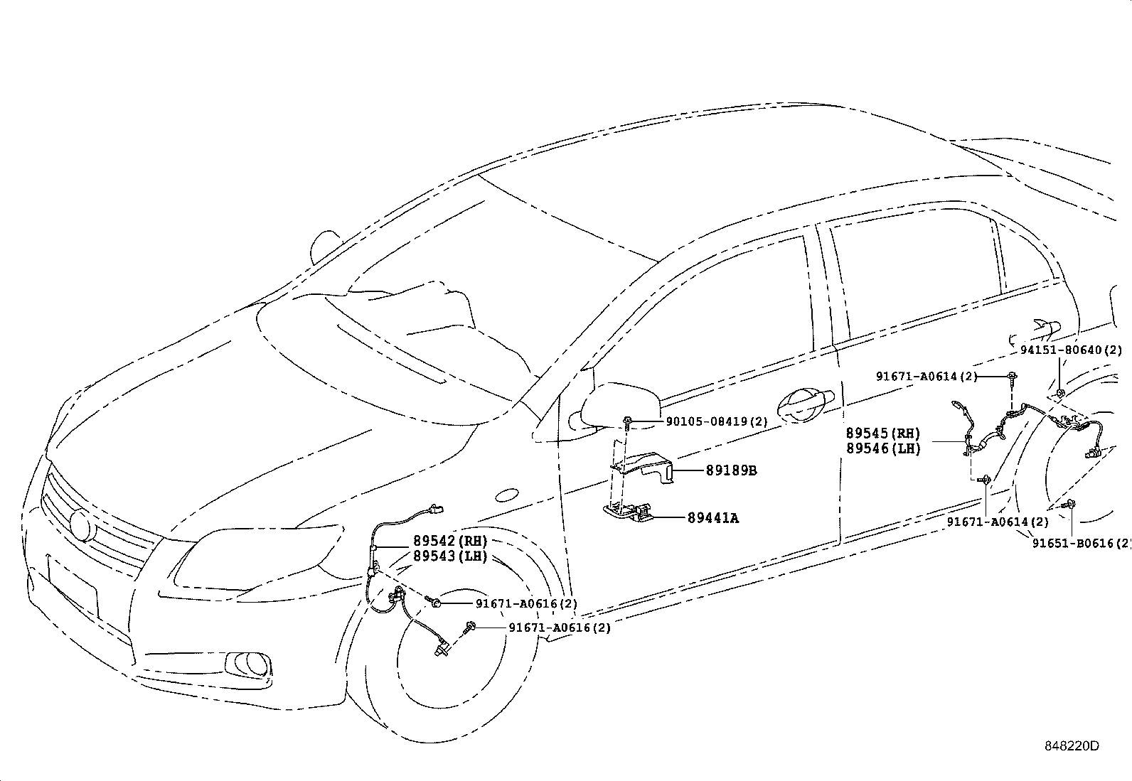 89545-12100 SENSOR, SPEED, REAR RH product image