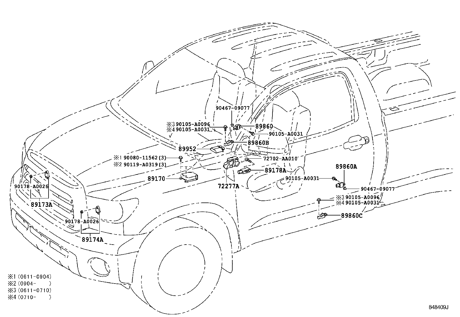 89170-0C361 SENSOR ASSY, AIR BAG product image