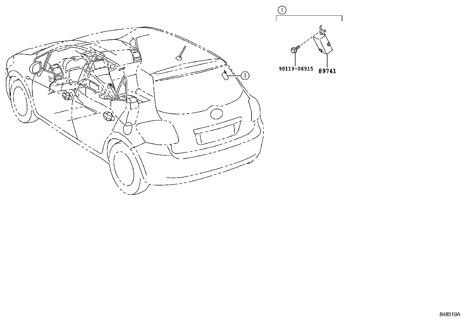 89741-12480 RECEIVER, DOOR CONTROL product image