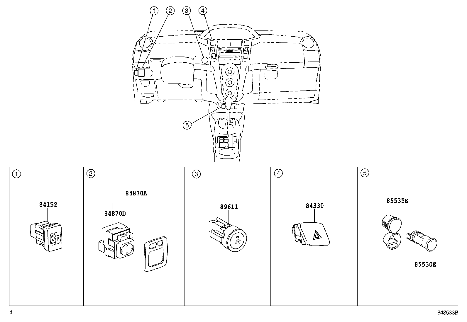 84140-0D201 SWITCH ASSY, HEADLAMP DIMMER product image