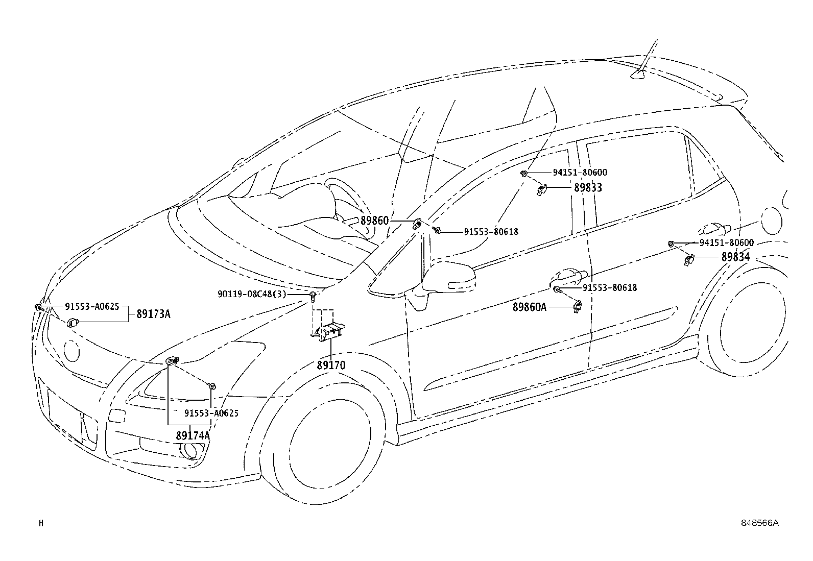 89170-12650 SENSOR ASSY, AIR BAG product image