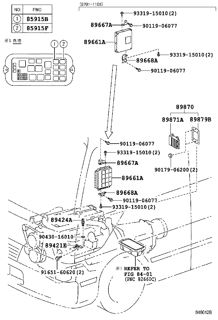 89667-36090 BRACKET, ENGINE CONTROL COMPUTER, NO.1 product image