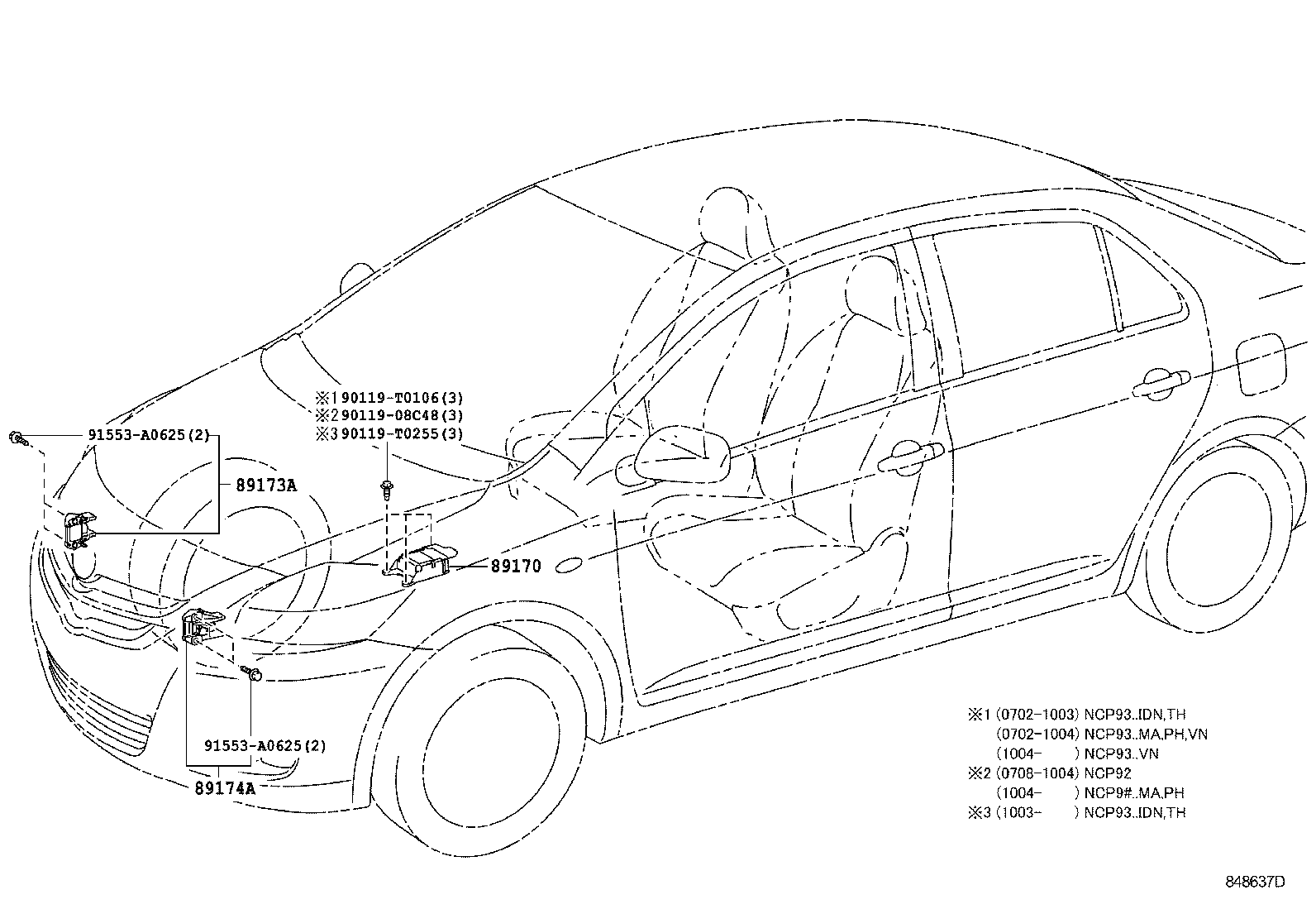 89170-52B50 SENSOR ASSY, AIR BAG product image