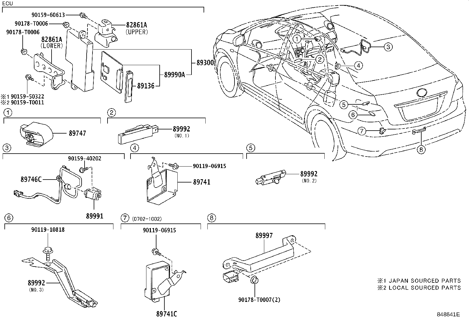 89741-0D070 RECEIVER, DOOR CONTROL product image
