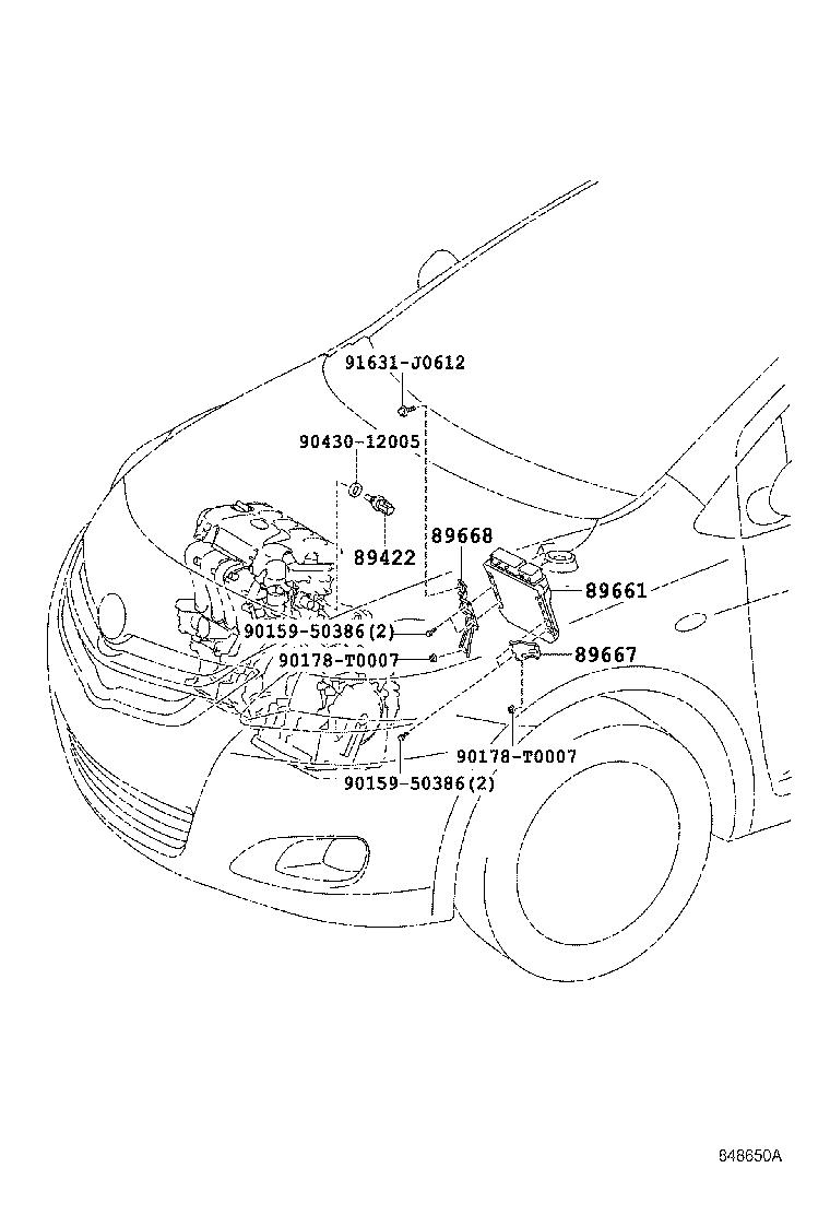 89661-0D821 COMPUTER, ENGINE CONTROL product image