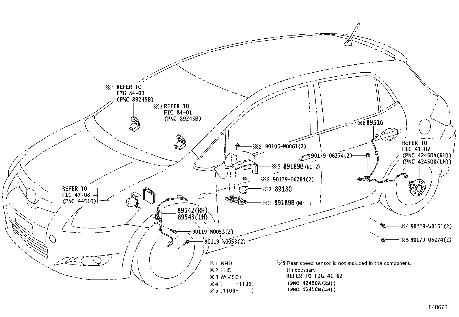 89543-02060 SENSOR, SPEED, FRONT LH product image