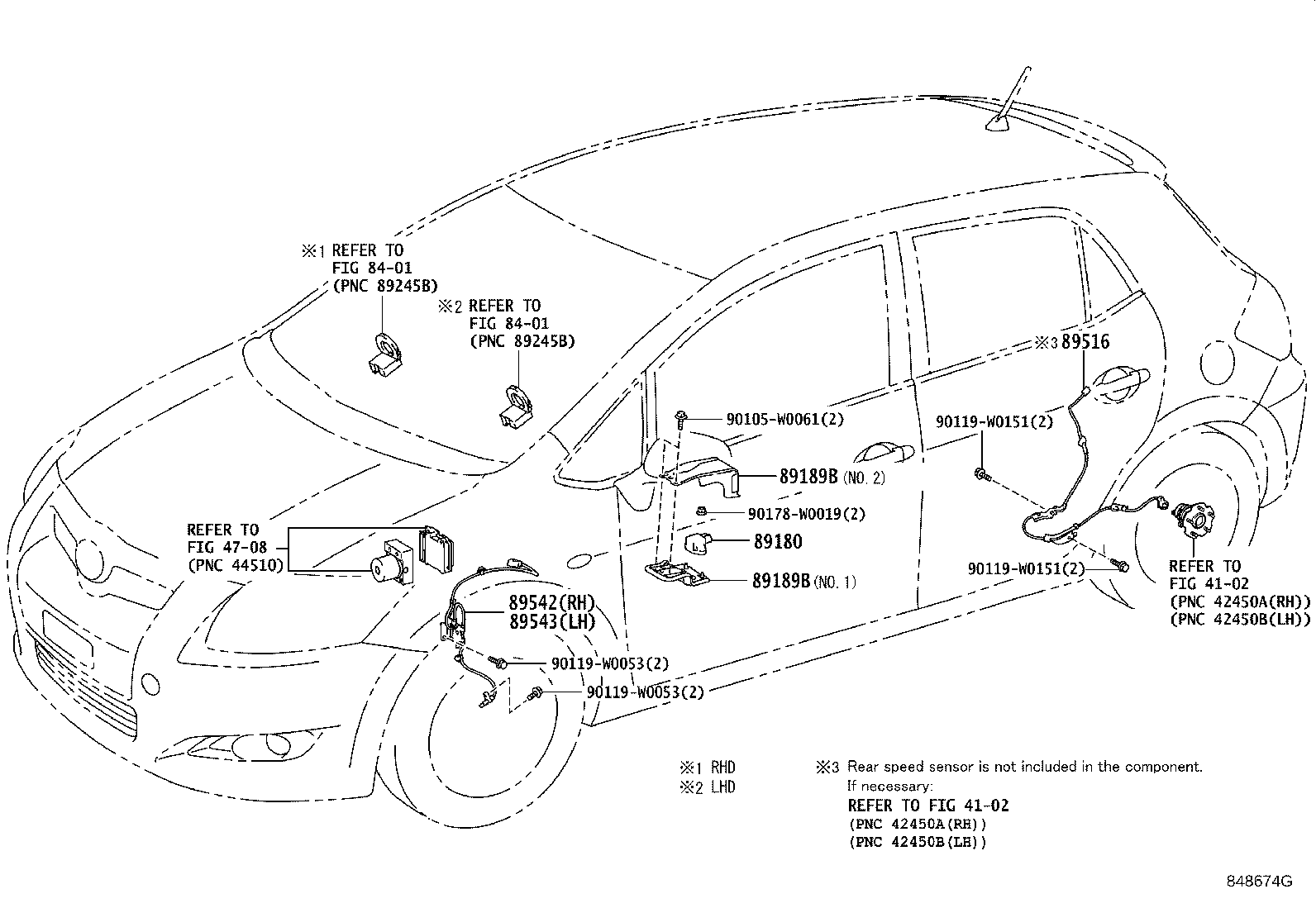 89543-02060 SENSOR, SPEED, FRONT LH product image