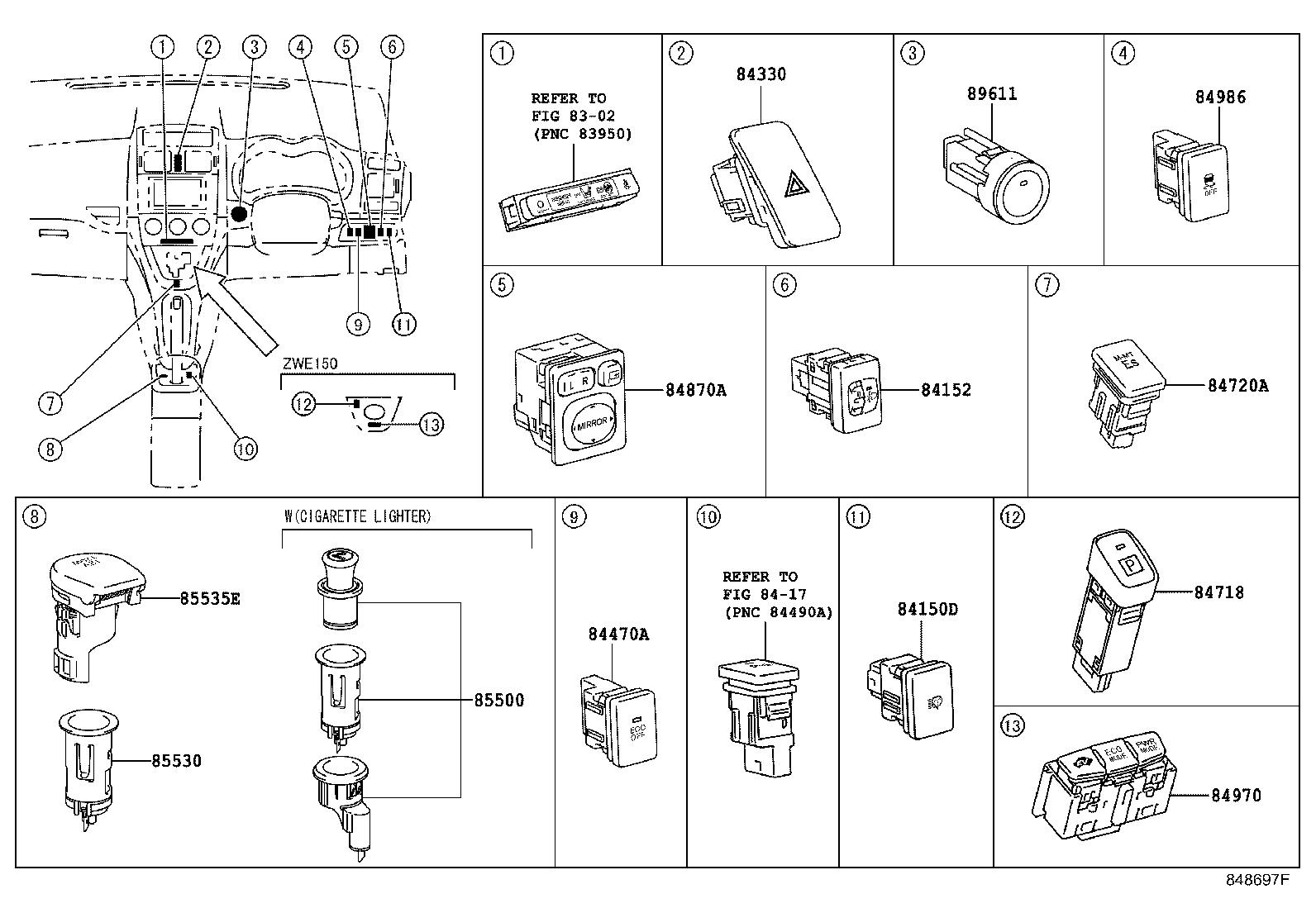 82730-02340 BLOCK ASSY, INSTRUMENT PANEL JUNCTION product image