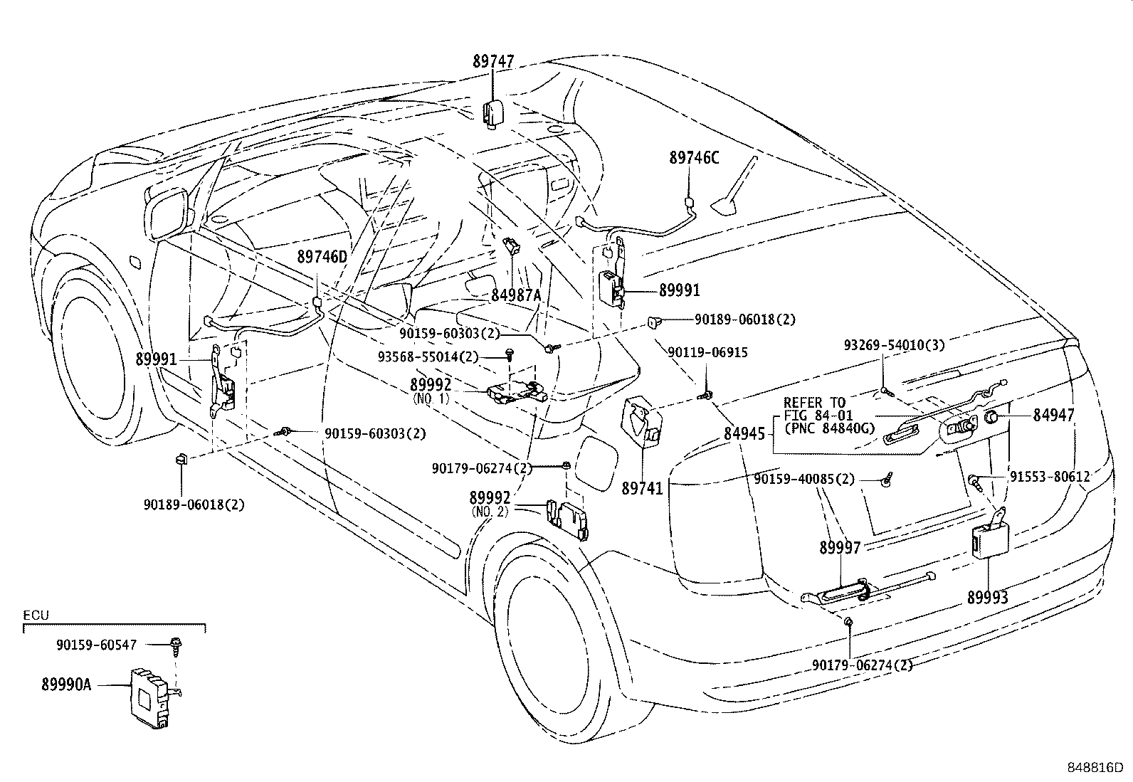 89741-47130 RECEIVER, DOOR CONTROL product image