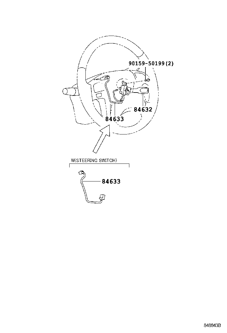 Toyota 84633-71010 WIRE, CRUISE CONTROL SWITCH