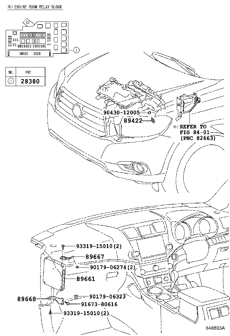 89667-48100 BRACKET, ENGINE CONTROL COMPUTER product image