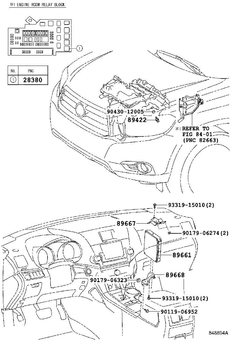 Toyota 89668-48140 BRACKET, ENGINE CONTROL COMPUTER, NO.2