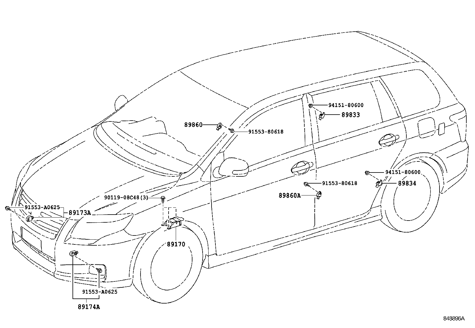 89170-12600 SENSOR ASSY, AIR BAG product image