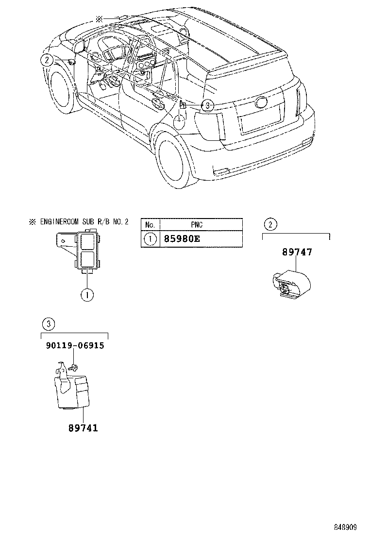 89741-52420 RECEIVER, DOOR CONTROL product image
