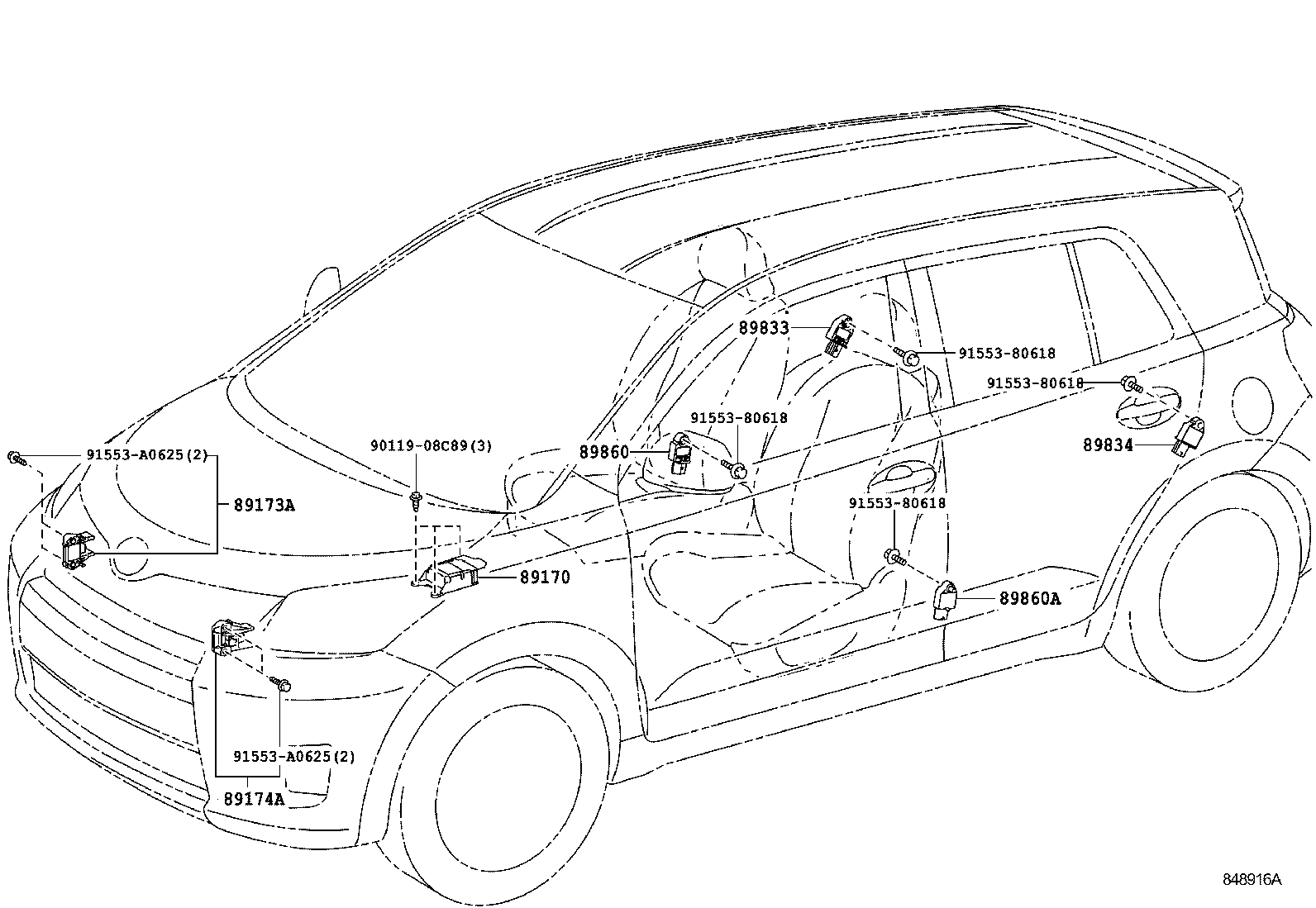 89170-52B20 SENSOR ASSY, AIR BAG product image