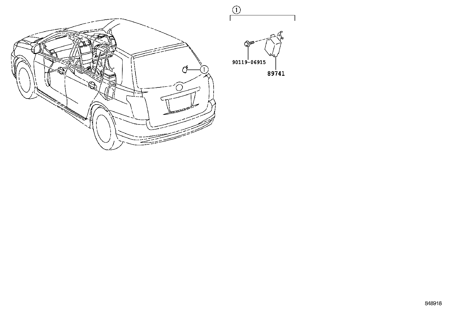 89741-12450 RECEIVER, DOOR CONTROL product image