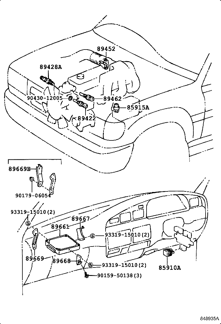 89668-60050 BRACKET, ENGINE CONTROL COMPUTER, NO.2 product image