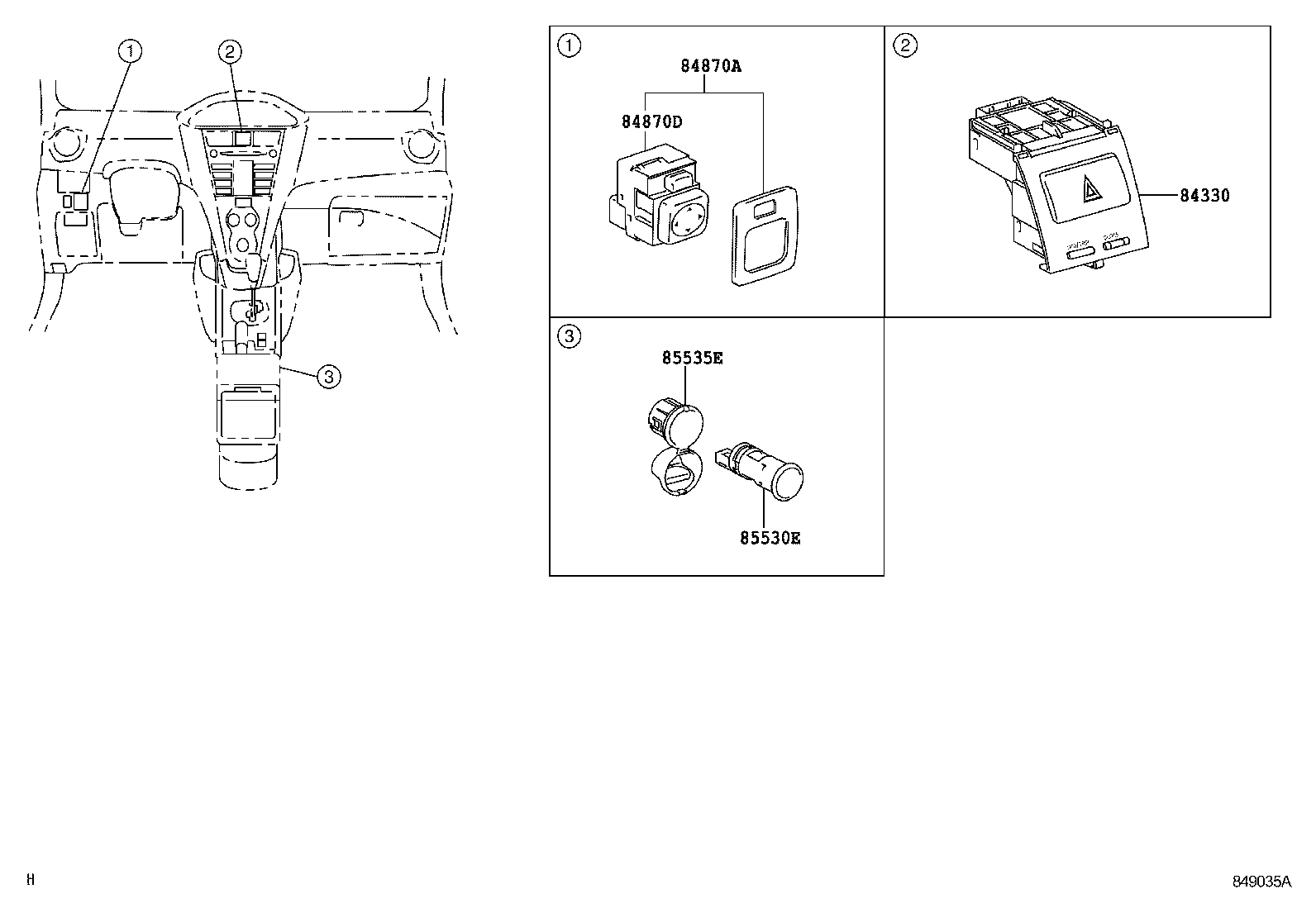 84152-0D040 SWITCH, HEADLAMP LEVELING product image