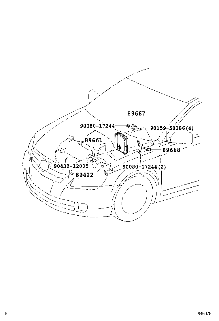 89661-07480 COMPUTER, ENGINE CONTROL product image