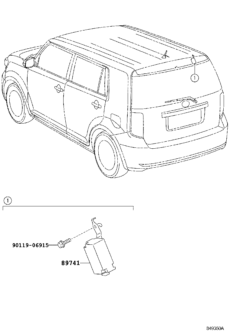 89741-12400 RECEIVER, DOOR CONTROL product image